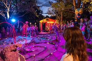 Photographed in the Sacred Union Labyrinth during the 2015-16 Woodford Folk Festival near Woodford, Queensland, Australia.