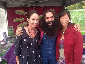 Ange and PoMai photographed with Costa on Robin's stall at the Qld Garden Expo 2015